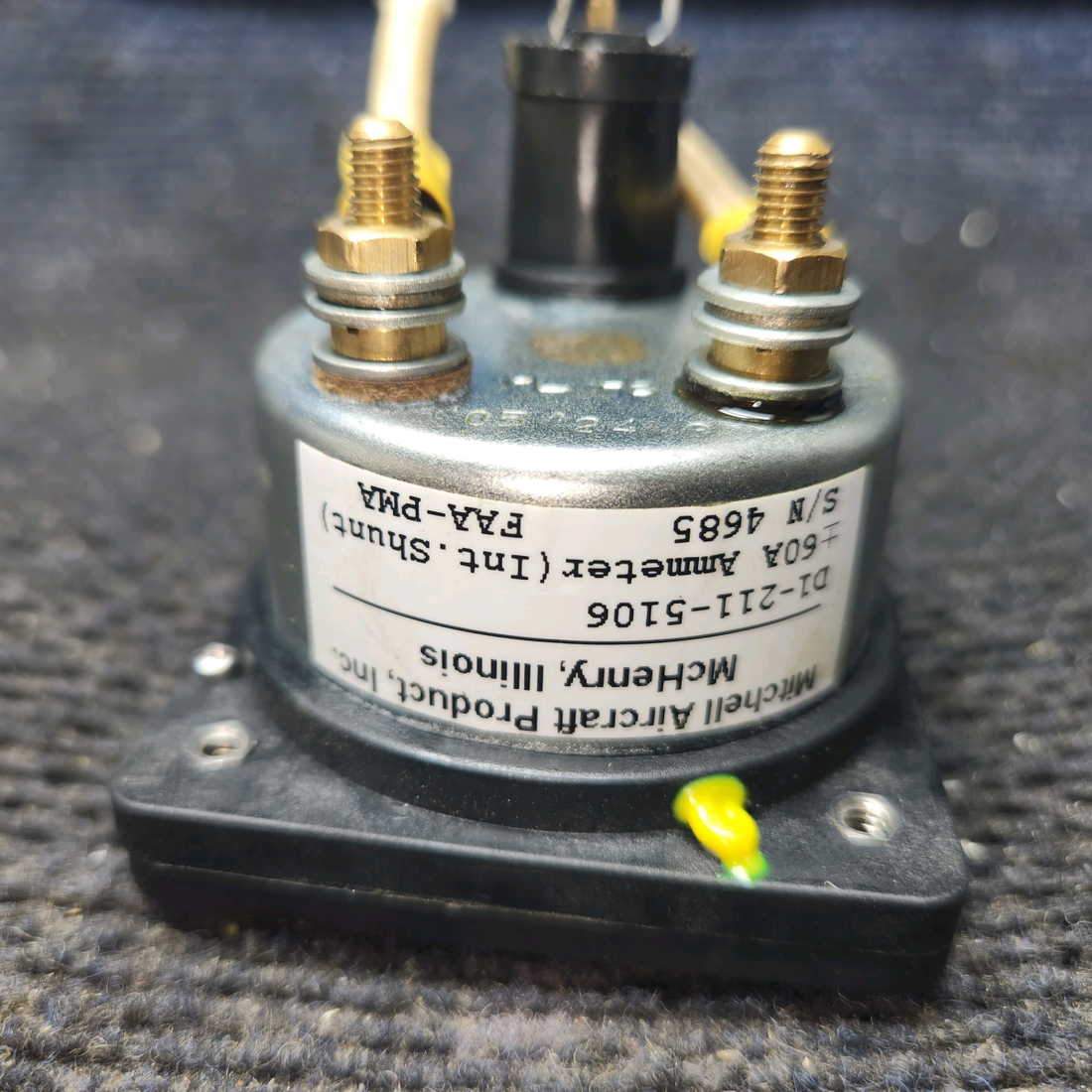 Used aircraft parts for sale, D1-211-5106 Mitchell Piper PA-28-140 Ammeter Amp Indicator Gauge
