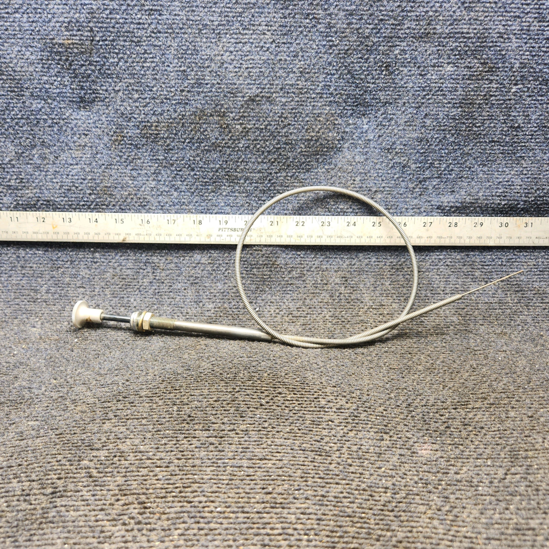 Used aircraft parts for sale, 653-032-10 Mooney Parking Brake Control Cable (33 3/4")