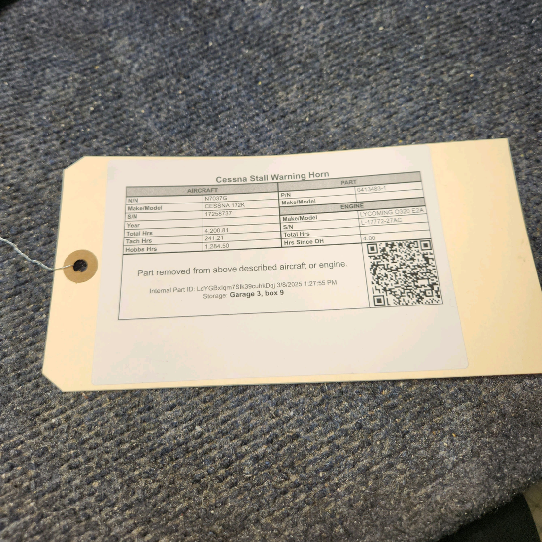 Used aircraft parts for sale, 0413483-1 CESSNA 172K Cessna Stall Warning Horn