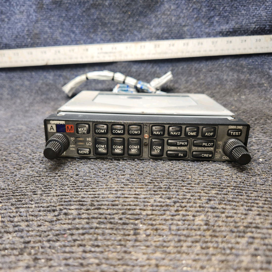 Used aircraft parts for sale, 011-00401-10 Garmin GMA-340 cessna 172k Audio Panel with Tray and Connectors