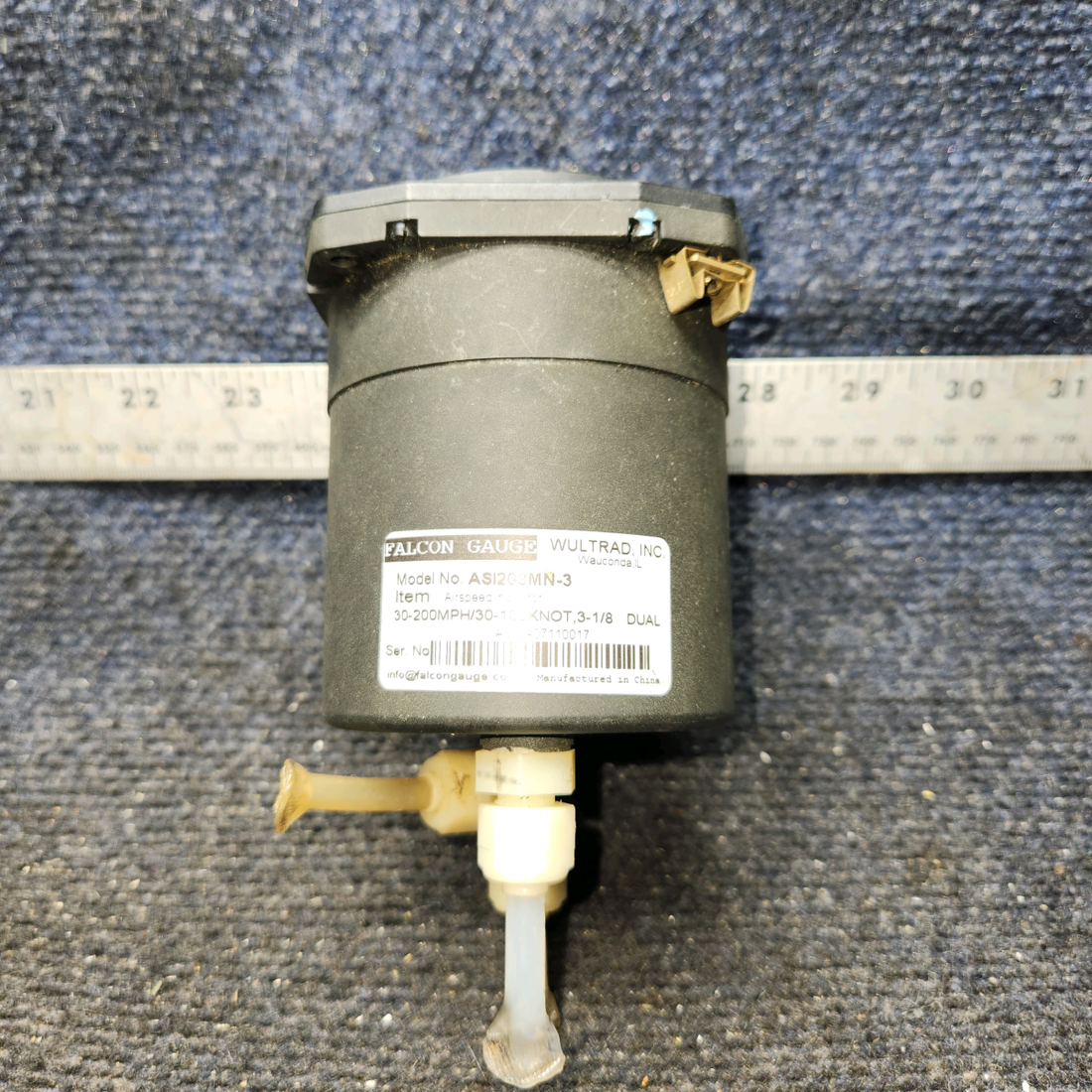 Used aircraft parts for sale, ASI208MN-3 Falcon Gauge Beechcraft C23 SUNDOWNER Dual Airspeed Indicator