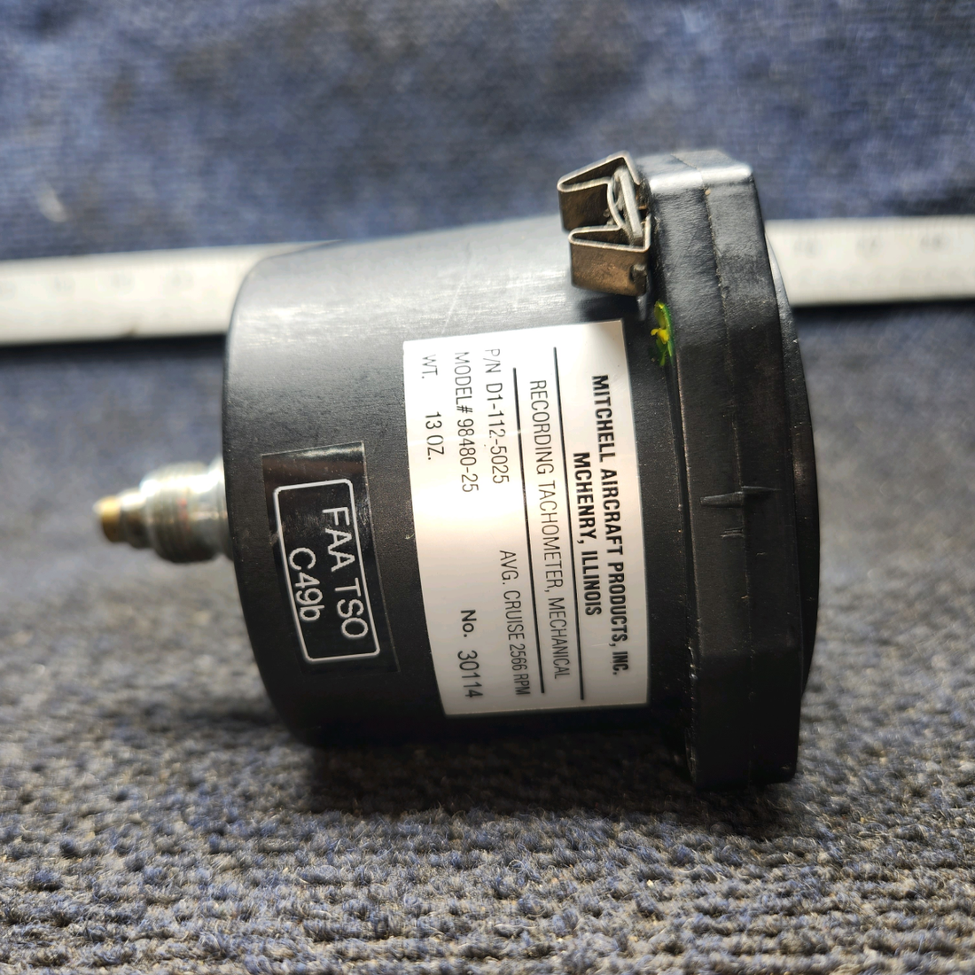 Used aircraft parts for sale, D1-112-5025 Mitchell Aircraft Products 98480-25 Recording Tachometer, Mechanical