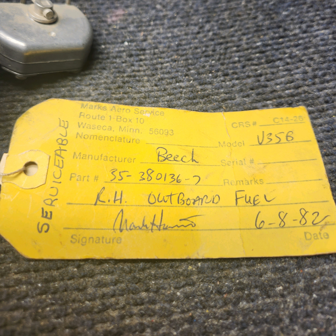 Used aircraft parts for sale, 35-380136-7 Beechcraft Fuel Transmitter Assy LH - Missing Floats