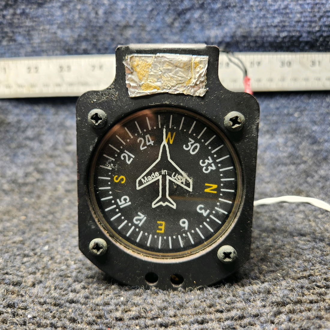 Used aircraft parts for sale, PAI-700 Precision Aviation, Inc PAI-700 Piper PA28-161 Vertical Card Compass Indicator (Lighted) out of a 12V sys
