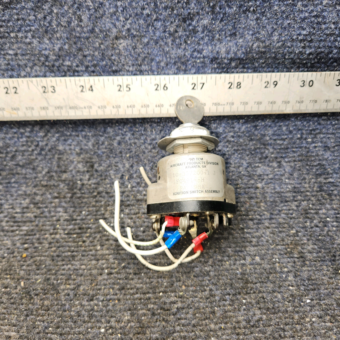Used aircraft parts for sale, 10-357200-1 TCM Piper PA28-161 Ignition Switch Assembly with Keys