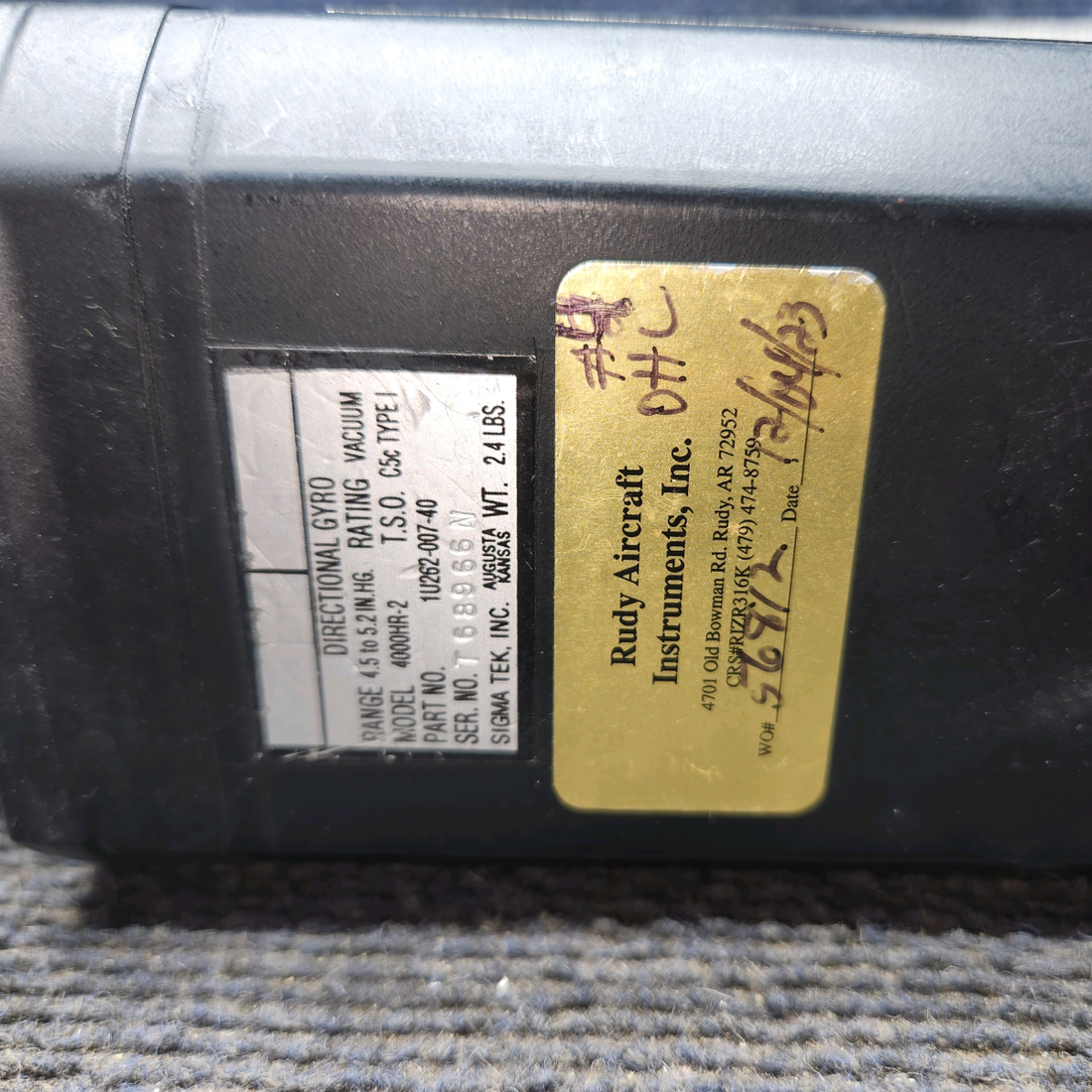Used aircraft parts for sale, 1U262-007-40 Sigma Tek 4000-HR2 cessna 172k Directional Gyro