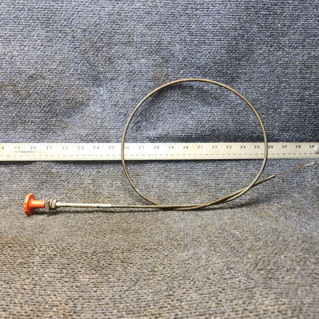 Used aircraft parts for sale, 51231-2, 0513173-1 Cessna 172F Mixture Control Cable with Lock - Length 44.5"