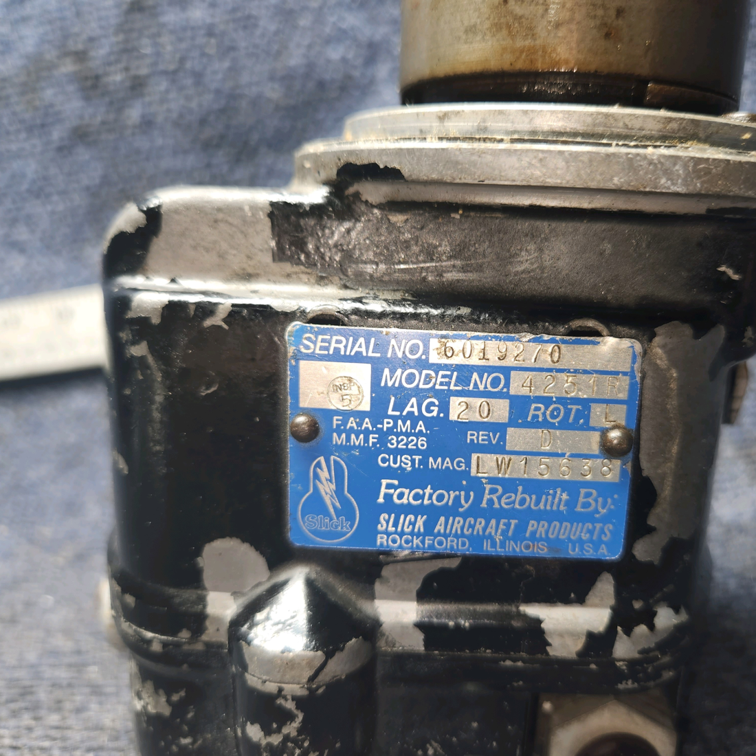 Used aircraft parts for sale, LW-15638 Slick 4251R American Gruman A1A 0-320-E2A SLICK MAGNETO WITH GEAR