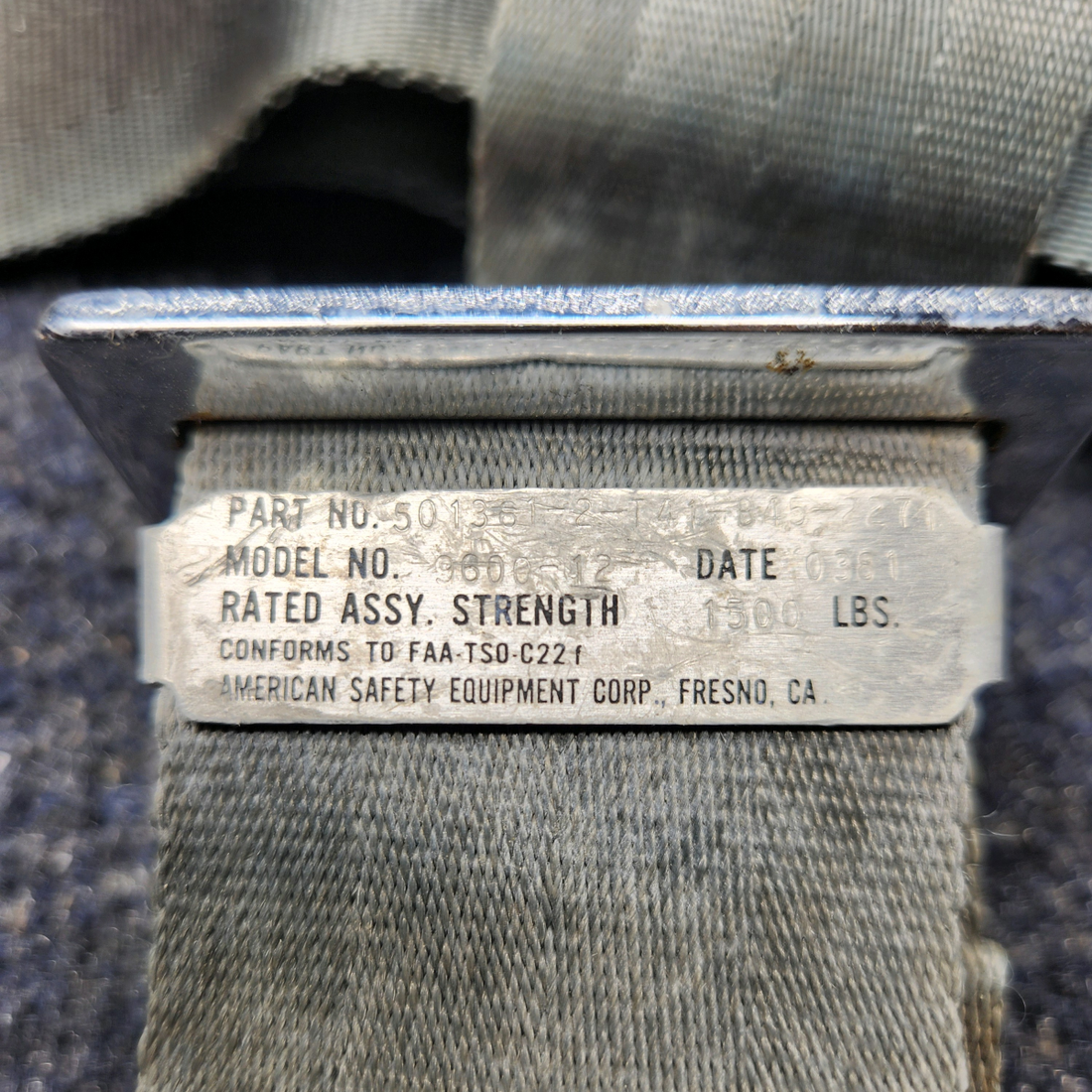 Used aircraft parts for sale, Pa-28 Seat Belt America Safety PIPER PA28-140 PA-28-140 PILOT AND CO-PILOT SEATBELT SET