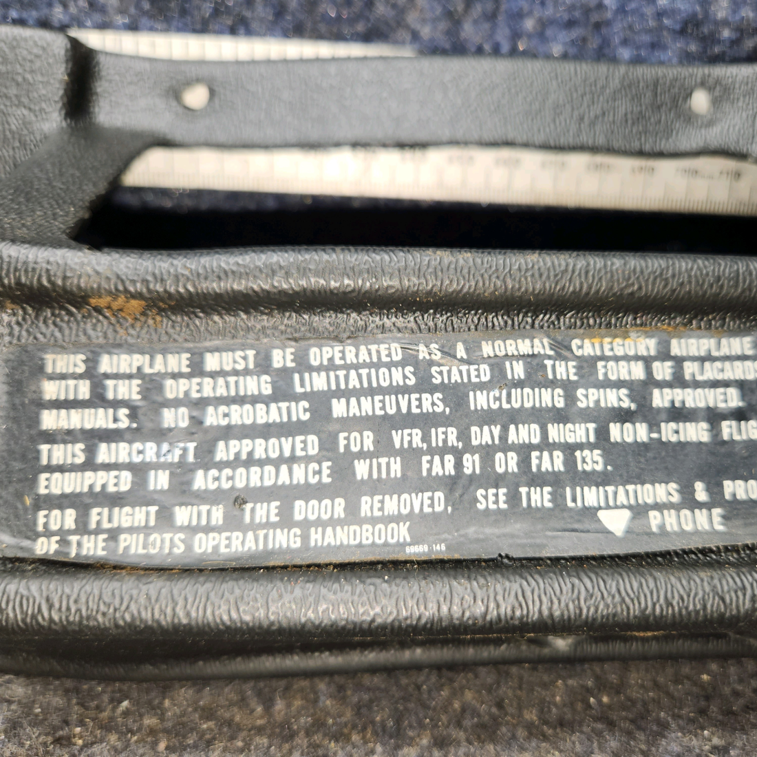 Used aircraft parts for sale, 79182-02 Piper PA32RT-300 Unlighted Switch Plate Cover