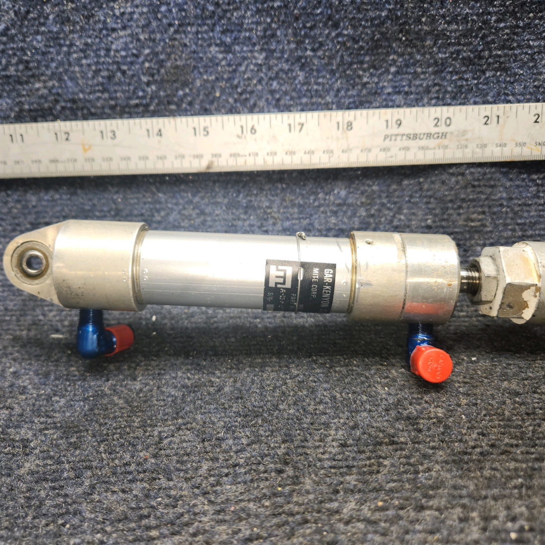 Used aircraft parts for sale, 169-380050-1 Beechcraft A24R Gerdes Steering Rod Actuator with Bracket