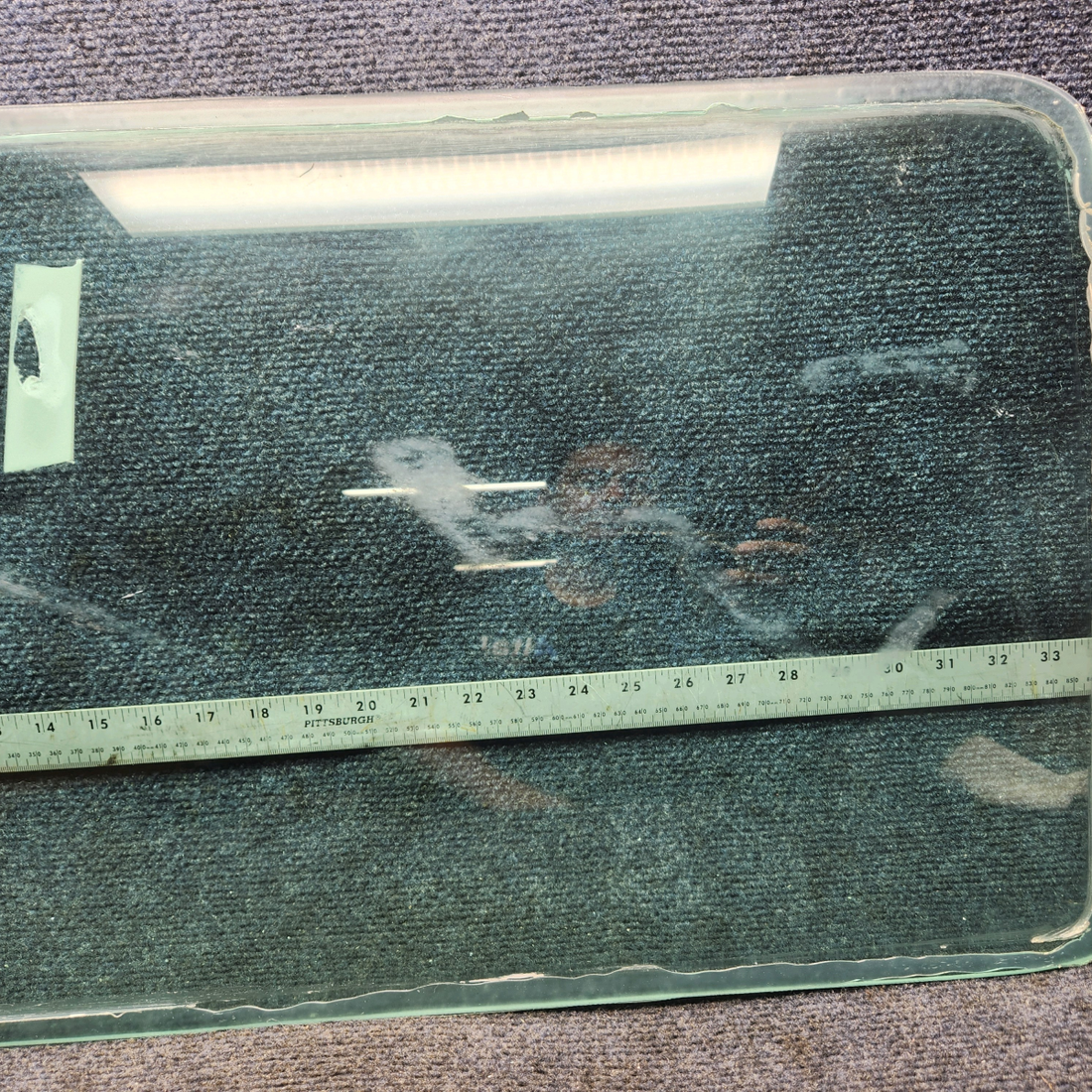 Used aircraft parts for sale, 20923-011 PIPER PA-24-250 Cabin Door Window with Cutout And Storm Window.