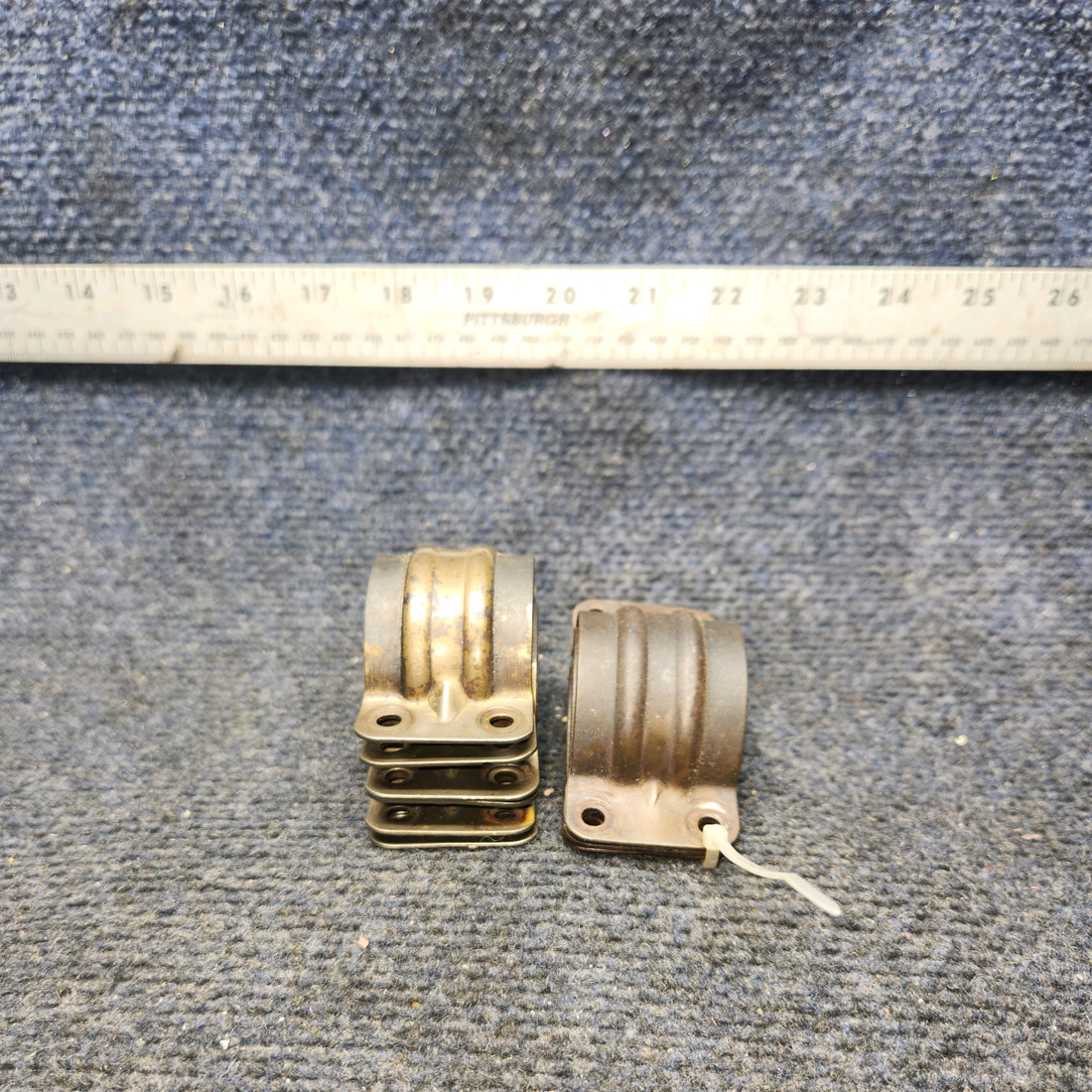 Used aircraft parts for sale, 099005-401 Lycoming IO-360 Beechcraft A24R Exhaust Bead Clamp "PRICE PER EACH SET OF 2 TWO VALVES"
