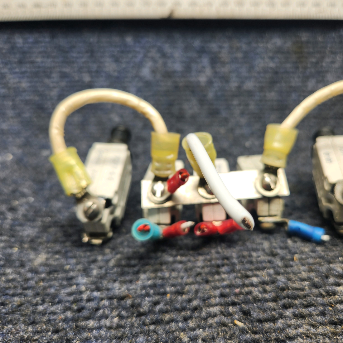 Used aircraft parts for sale, 7277-2-3, 7277-2-5 klixon 7277 Series Beechcraft A23A Musketeer Custom III KLIXON PUSH CIRCUIT BREAKER (SET OF 8)  (4-5A0 (2-3A) (1-7A) (1-10A)