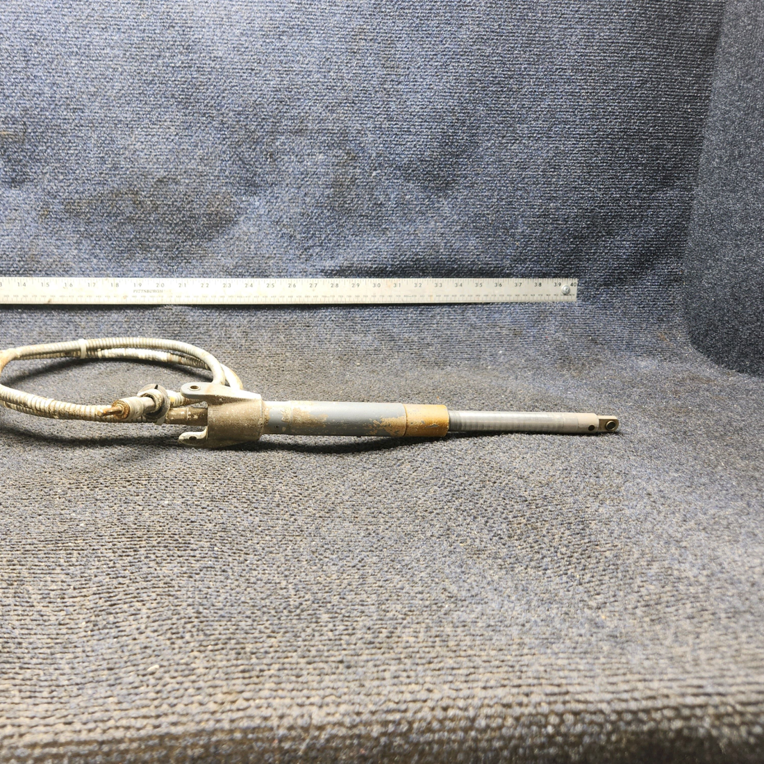 Used aircraft parts for sale, 35-521212, 35521212-10 BEECHCRAFT F35 Flap Actuator Housing with Piston Includes Cable – RH Side