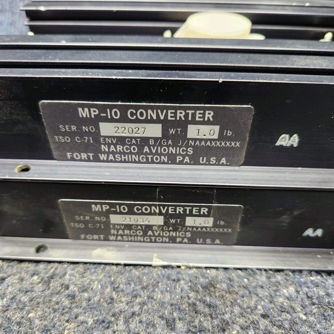 Used aircraft parts for sale, MP-10 Narco Texas Several NARCO AVIONICS CONVERTER PRICE PER EACH