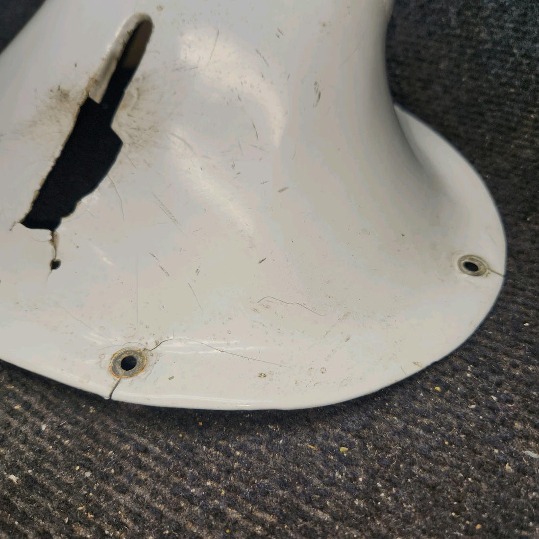 Used aircraft parts for sale, 0723605-3 Cessna 182G Wing Strut Upper Fairing LH (Worn Holes)