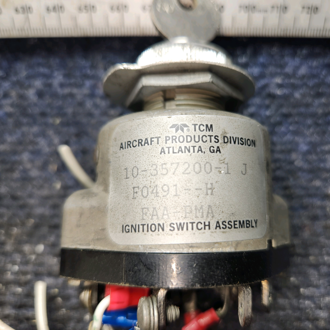 Used aircraft parts for sale, 10-357200-1 TCM Piper PA28-161 Ignition Switch Assembly with Keys