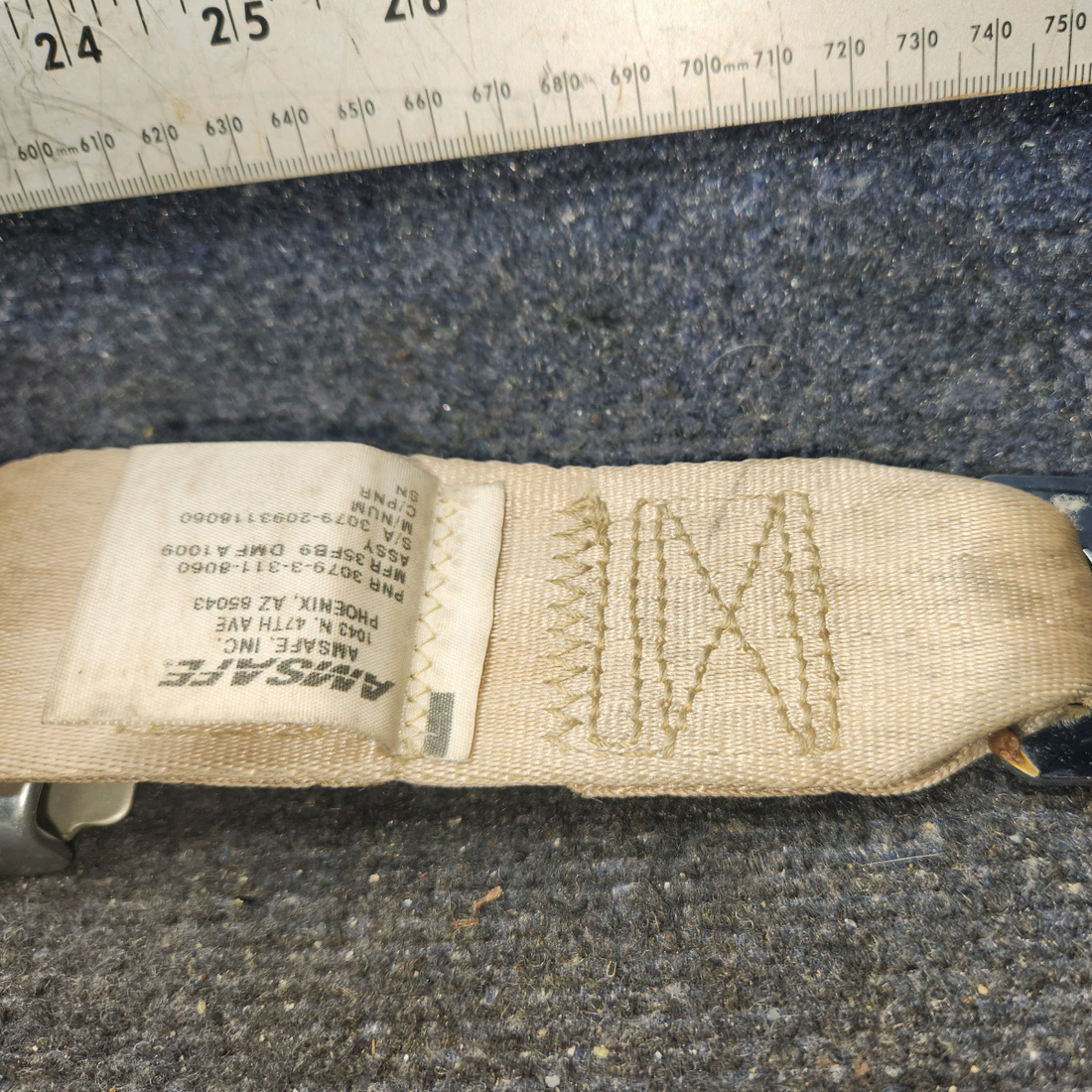 Used aircraft parts for sale, 3079-3-311-8060 AmSafe Beechcraft 95-55B Pilot or Co-Pilot Seat Belt