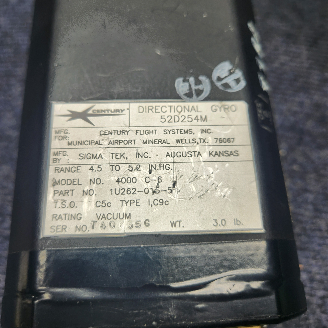 Used aircraft parts for sale, 52D254M Century Mooney M20K EDO-AIRE, MITCHELL 4000C-6 DIRECTIONAL GYRO INDICATOR