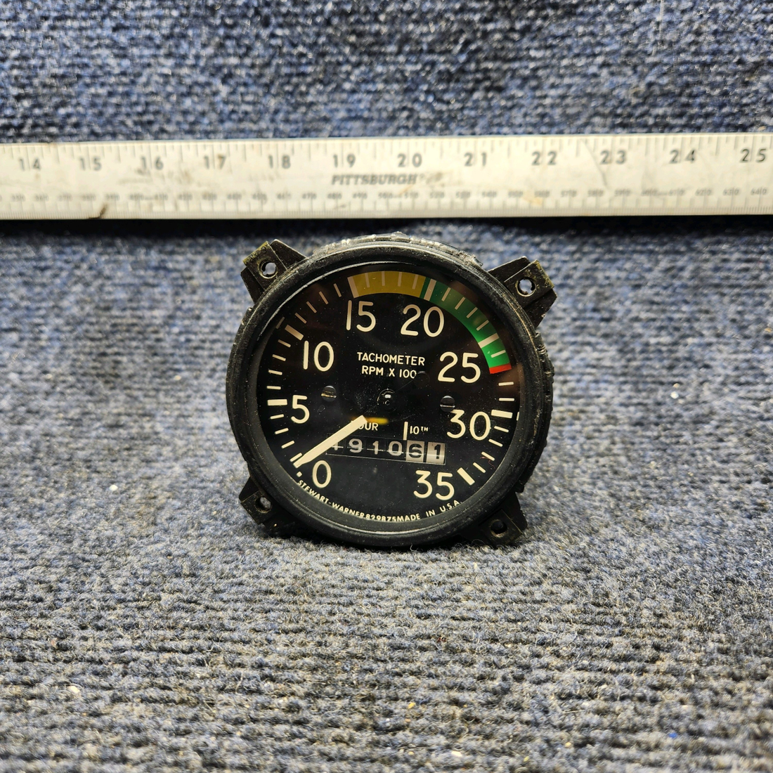 Used aircraft parts for sale, 660011-501 Mooney M20J STEWART WARNER - TACHOMETER. (CURRENT TACH READING 1910.61)