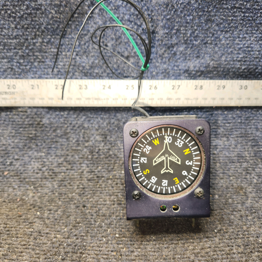 Used aircraft parts for sale, PAI-700 Precision Aviation, Inc PAI-700 Cessna 172E Vertical Card Compass Indicator (Lighted) out of a 12V system