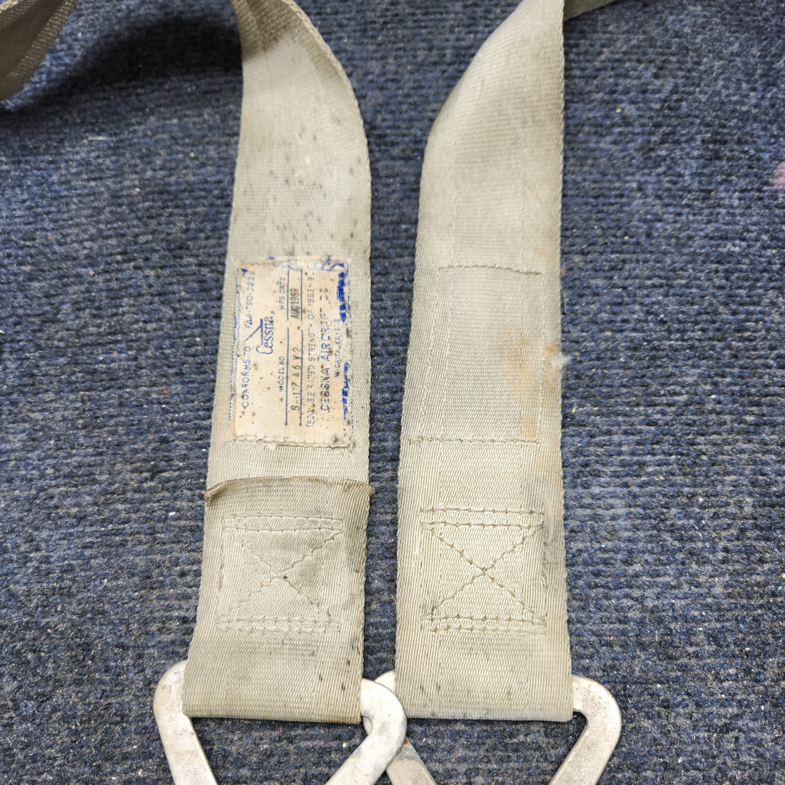 Used aircraft parts for sale, S-1746S2 CESSNA 172K PILOT OR CO-PILOT SEAT BELT ASSEMBLY - BEIGE