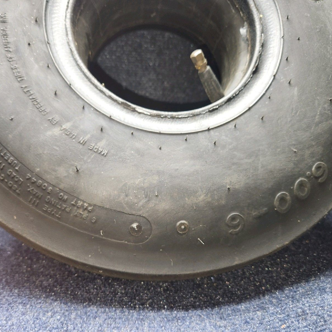 Used aircraft parts for sale, 30843 Air Hawk piper PA-28-181 6.00-6 4-Ply Type III Aircraft Tire with Tube