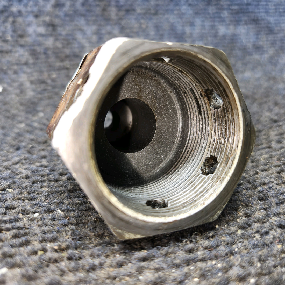Used aircraft parts for sale, 0441130-2 Cessna 172E Main Gear Axle Fairing Nut (Steel)(Length: 2.375")