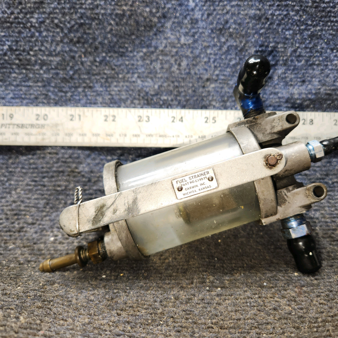 Used aircraft parts for sale, G199-25 Garwin Cessna 172 Fuel Strainer Assembly
