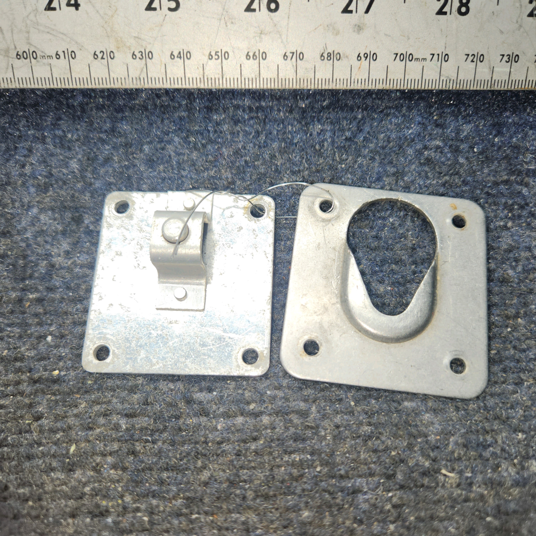 Used aircraft parts for sale, 79781-002 Piper PA32RT-300 Aft Seat Attach Plate Set with Backplate