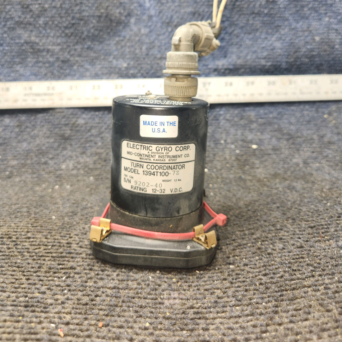 Used aircraft parts for sale, 1394T100-7Z Mid-Continent Piper PA-28-140 Turn Coordinator Indicator (12-32V)