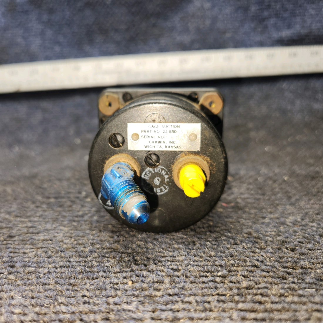 Used aircraft parts for sale, 22-880-03 Garwin Beechcraft 35-33 Suction Indicator