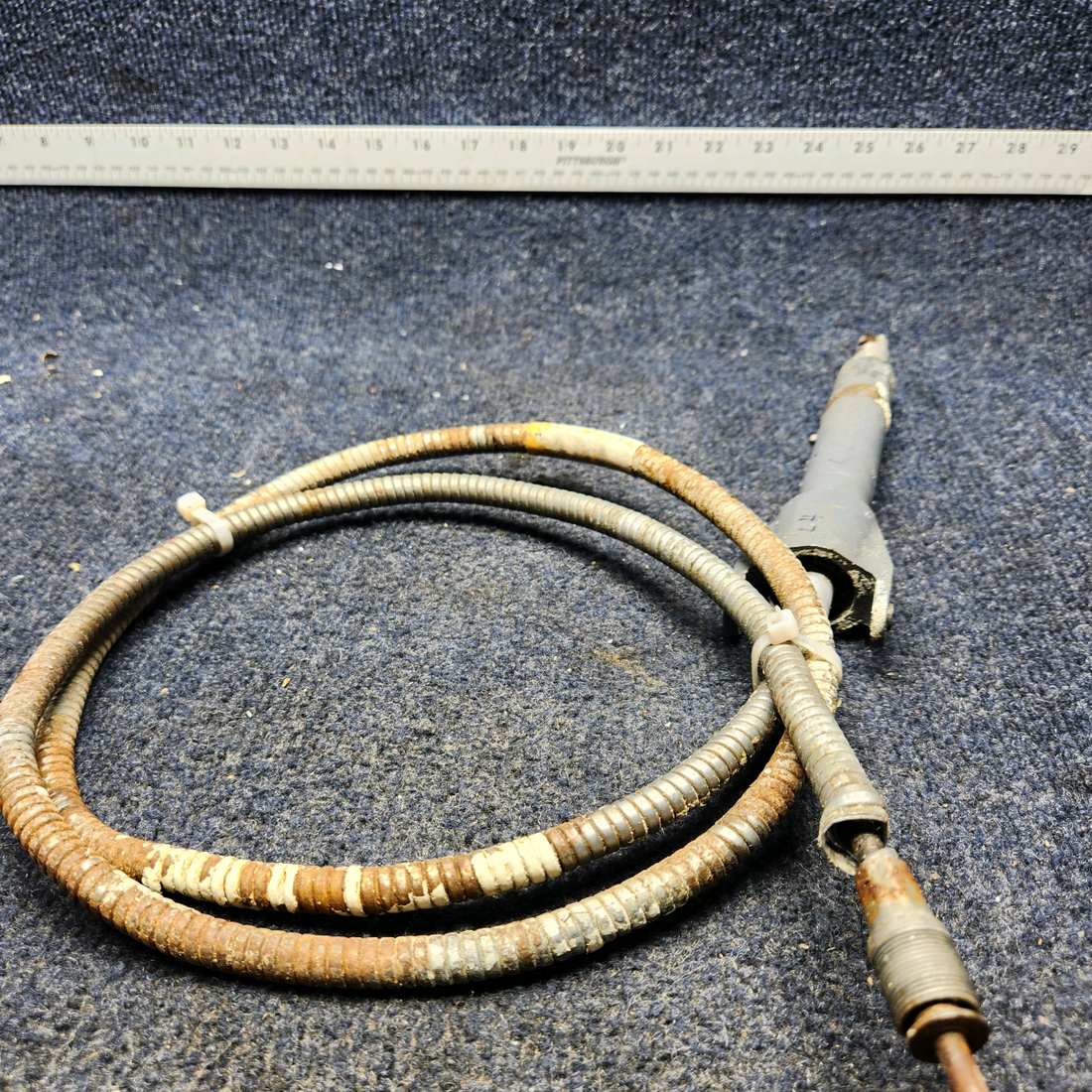 Used aircraft parts for sale, 35-521212-1 W/ 35-521212-10 BEECHCRAFT F35 FLAP ACTUATOR HOUSING W/ PISTONLLH AND CABLE.