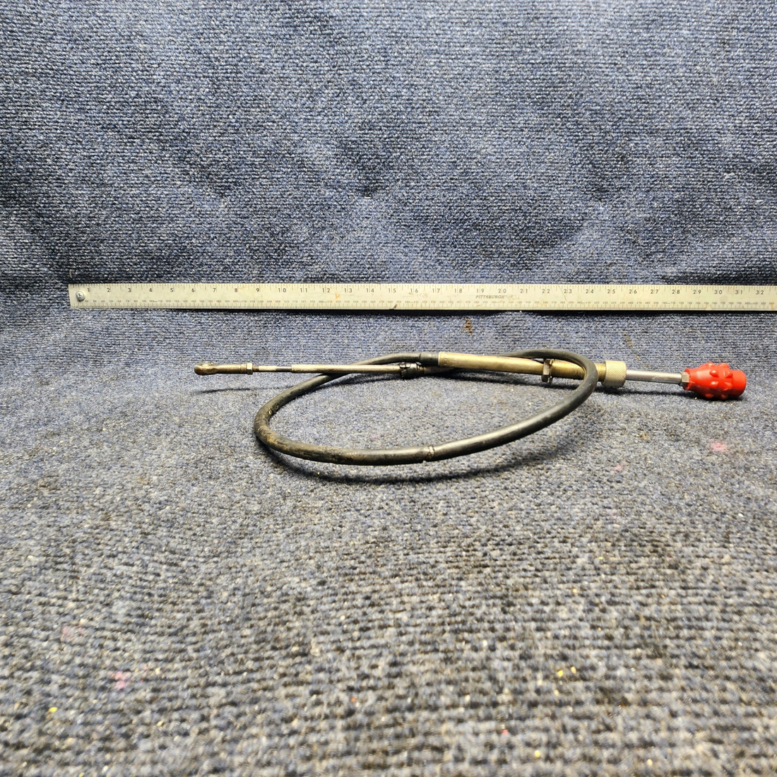 Used aircraft parts for sale, 36-380061-3 Beechcraft F33A VERNIER PROPELLER CONTROL CABLE ASSY (L: 75.25”)