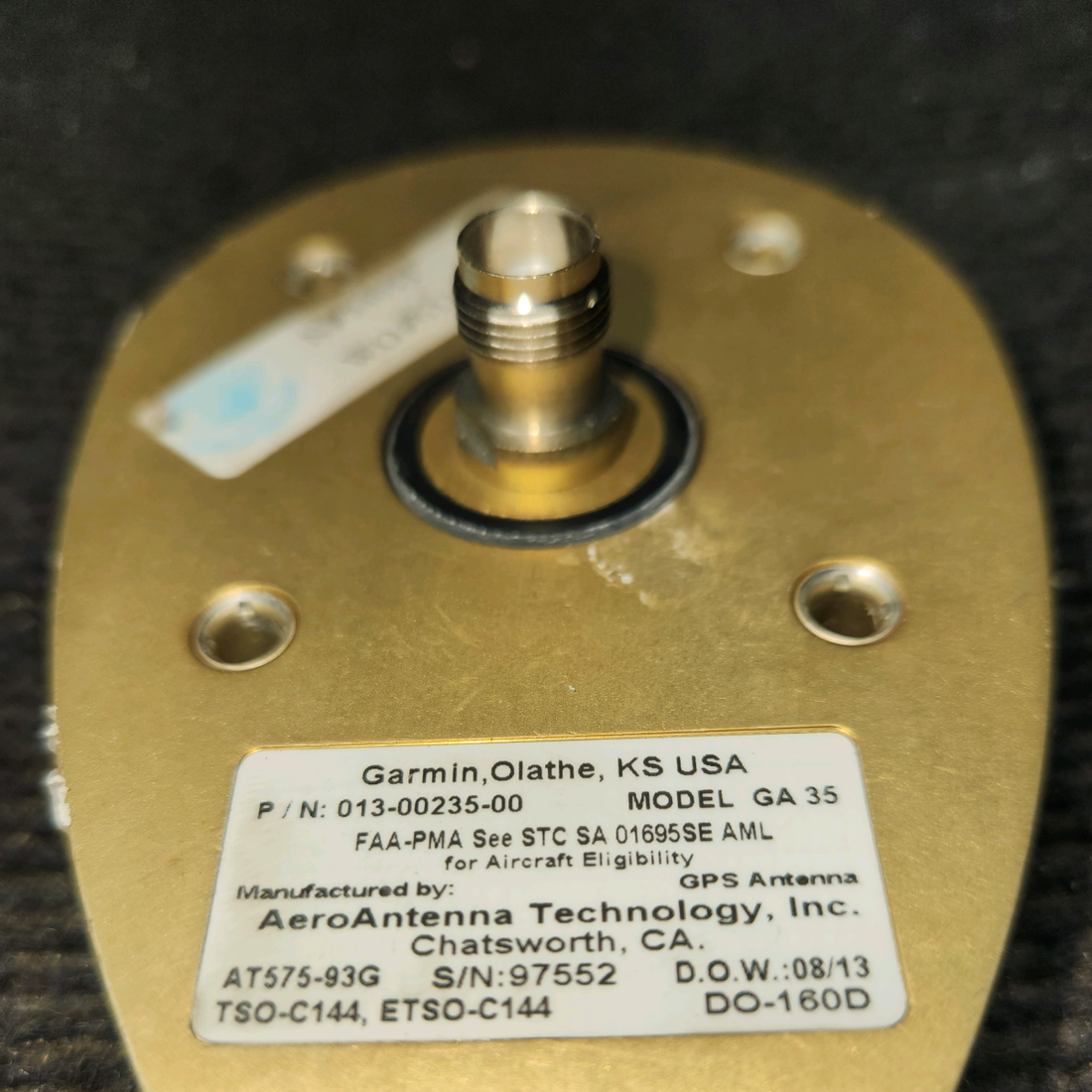 Used aircraft parts for sale, 013-00235-00 Garmin GA-35 Cessna 172 E GPS WAAS Antenna