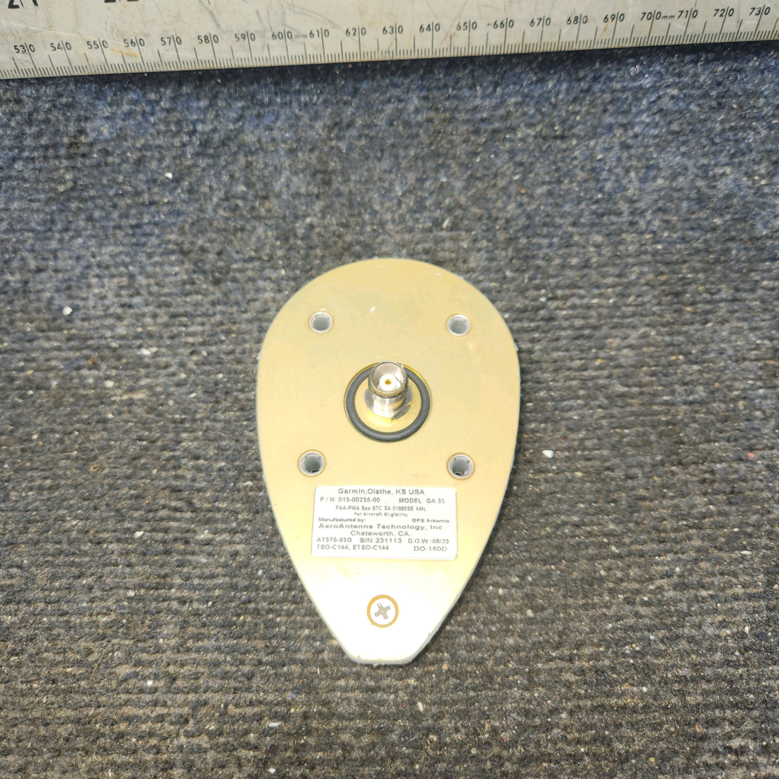 Used aircraft parts for sale, 013-00235-00 Garmin AeroAntenna Cessna 182G GA-35 WAAS GPS Antenna
