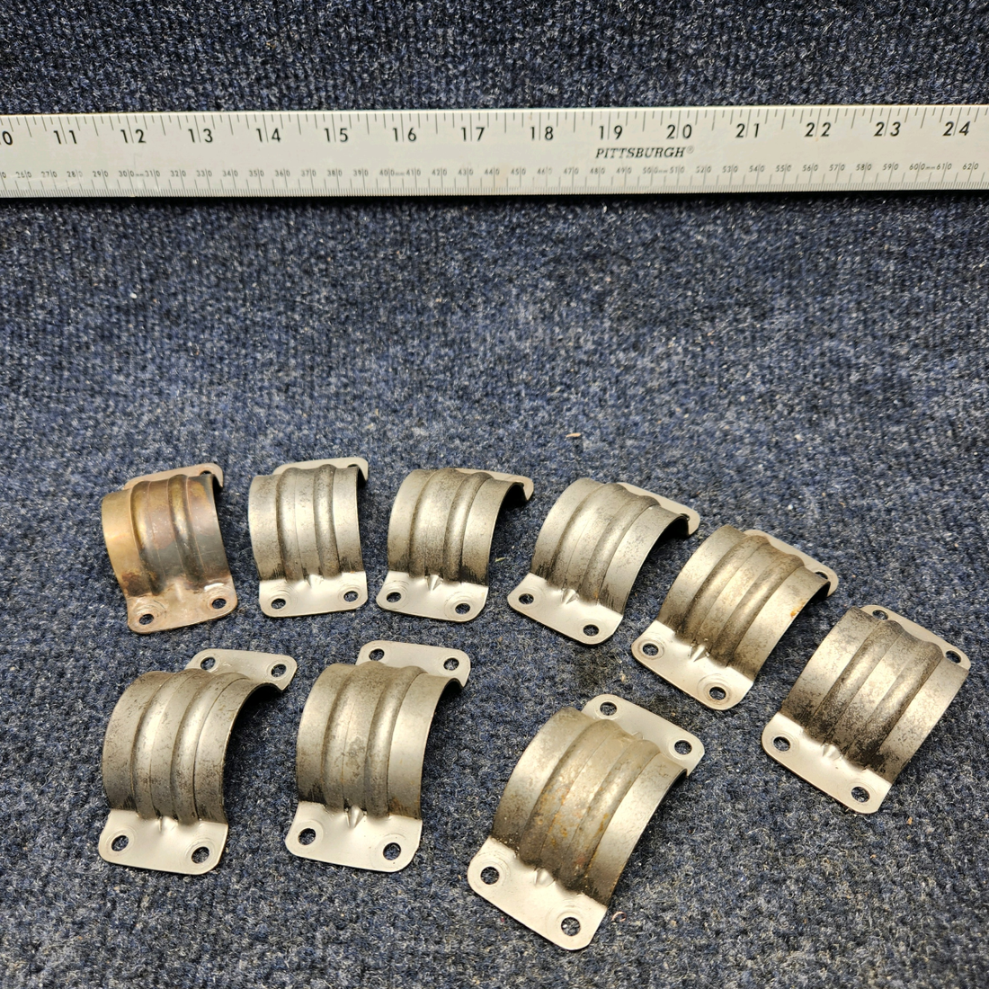 Used aircraft parts for sale, 0750161-25 Texas Several EXHAUST RISER CLAMP HALF 1.75 PRICE PER EACH