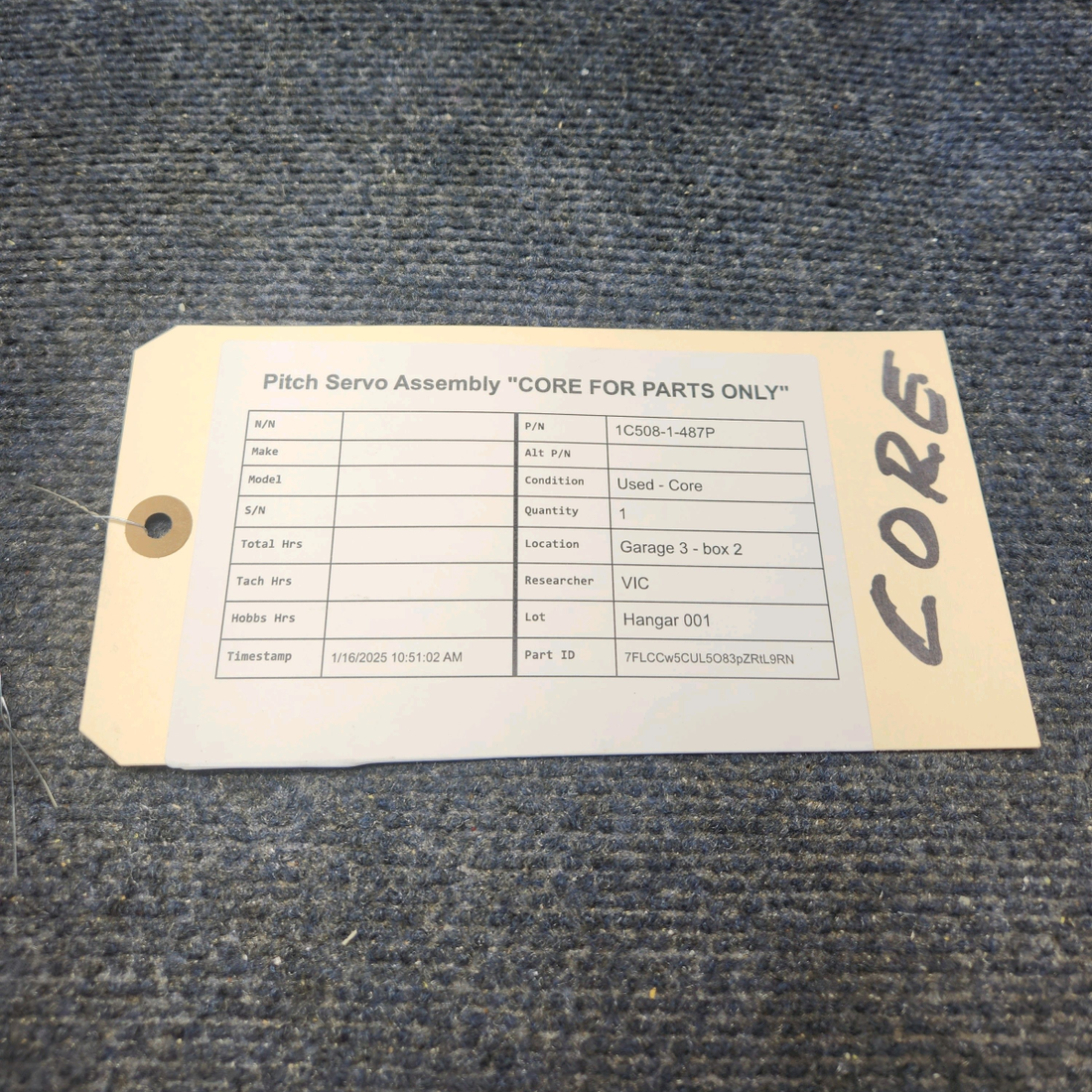 Used aircraft parts for sale, 1C508-1-487P EDO-AIRE PITCH SERVO ASSEMBLY "CORE FOR PARTS ONLY"