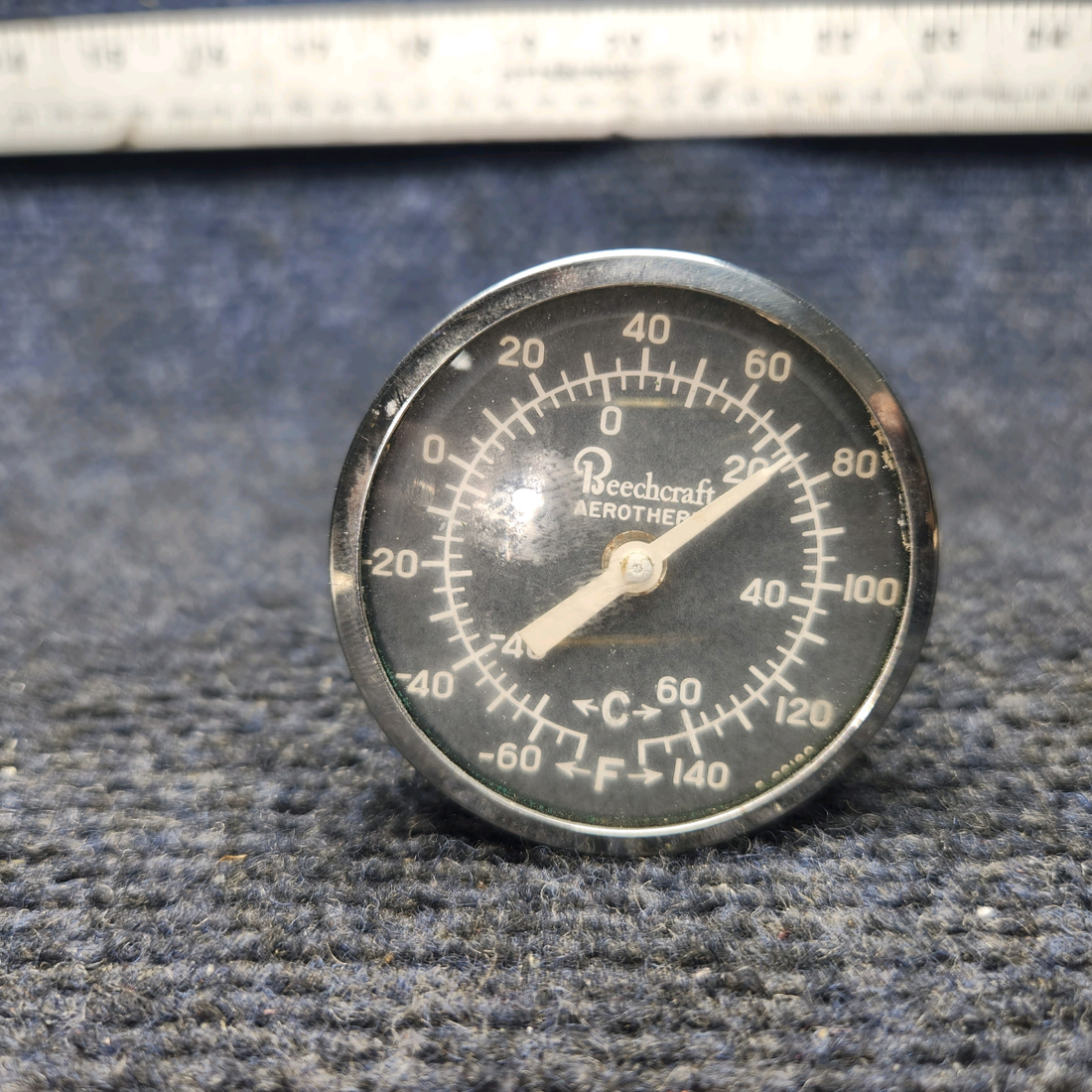 Used aircraft parts for sale, 35-380019-3 Rochester Beechcraft A24R Rochester Outside Air Temperature Indicator