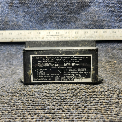 Used aircraft parts for sale, OECO20218 Aerostar Voltage Regulator Overflow Protection (28V)
