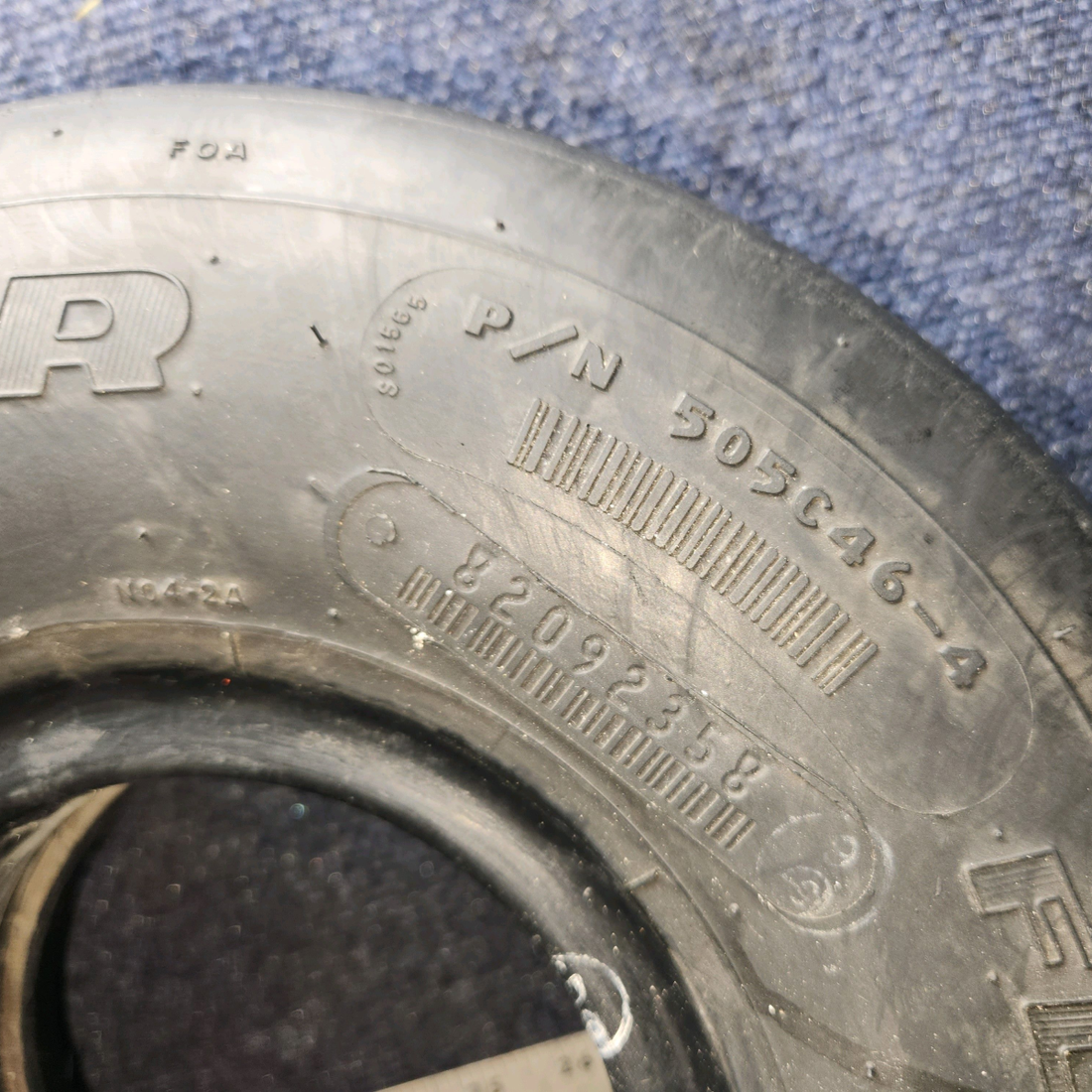 Used aircraft parts for sale, 505C46-4 GoodYear Flight Custom III Cessna 172E Tire With tube.
