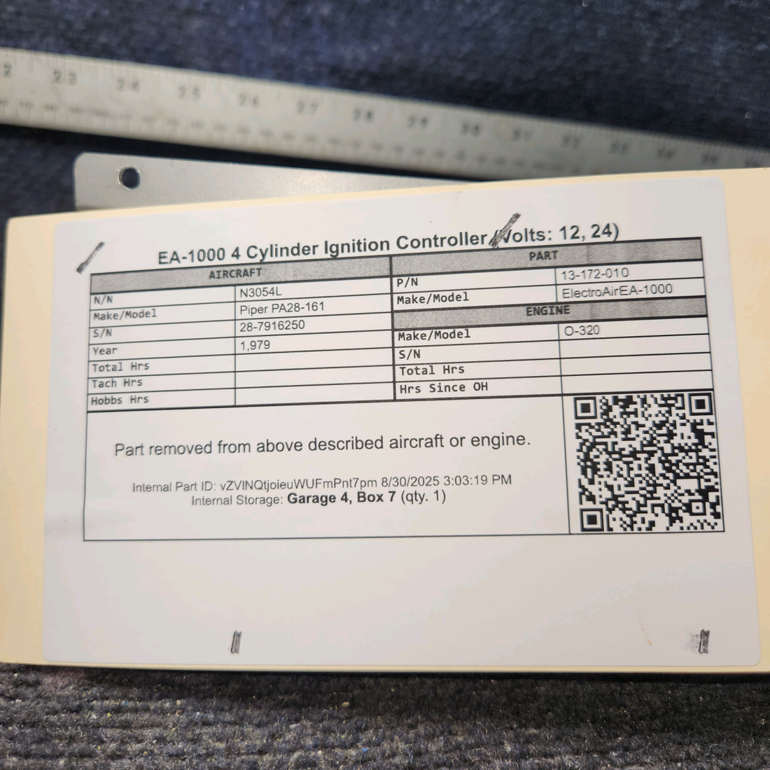 Used aircraft parts for sale, 16-172-010 ElectroAir EA-1000 Piper PA28-161 EA-1000 4 Cylinder Ignition Controller (Volts: 12, 24)