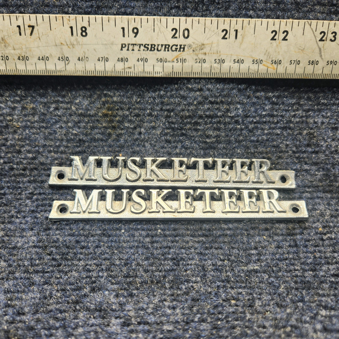 Used aircraft parts for sale, MUSKETEER EMBLEM "PRICE PER EACH" Beechcraft A23A Musketeer Custom III MUSKETEER EMBLEM