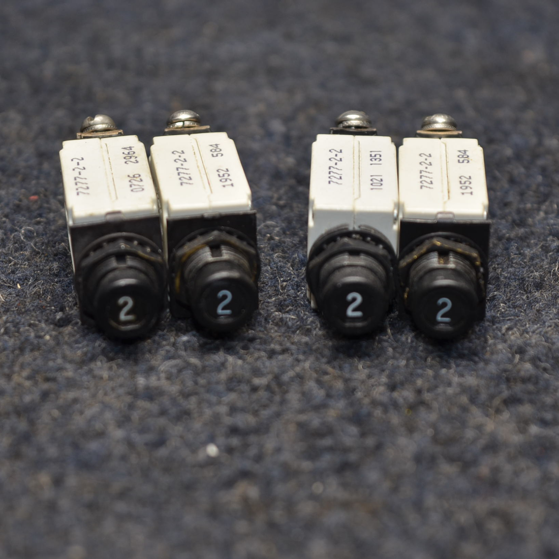 Used aircraft parts for sale, 7277-2-2 Cessna C175 KLIXON CIRCUIT BREAKER 2AMP LOT OF FOUR (4)