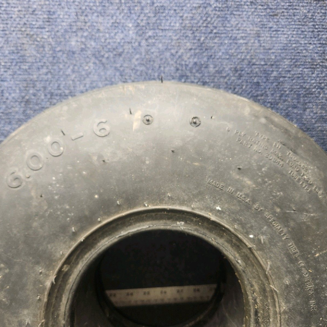 Used aircraft parts for sale, 30843 Air Hawk piper PA-28-181 6.00-6 4-Ply Type III Aircraft Tire with Tube