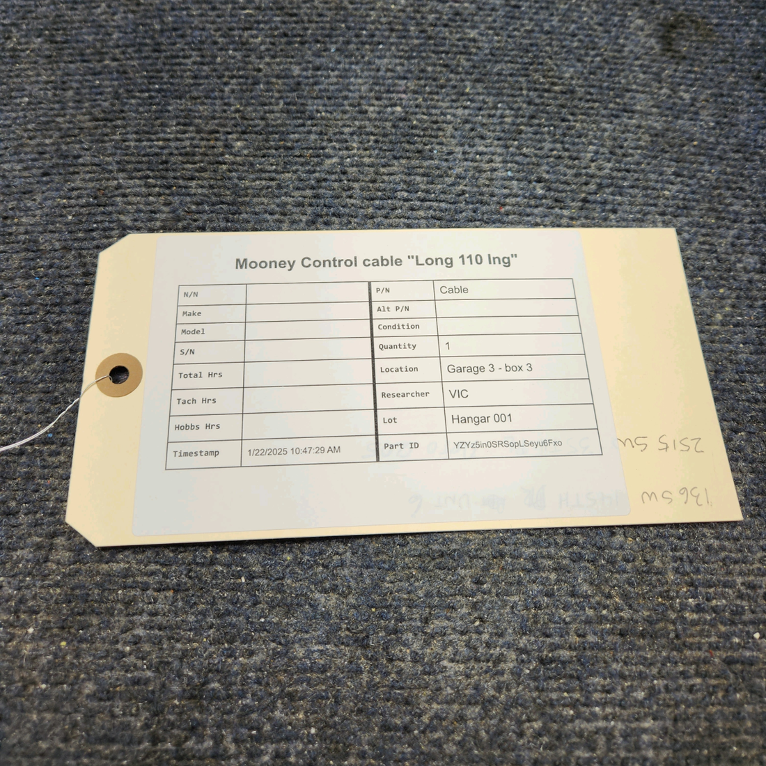 Used aircraft parts for sale, Cable Mooney MOONEY CONTROL CABLE "LONG 110 ING"