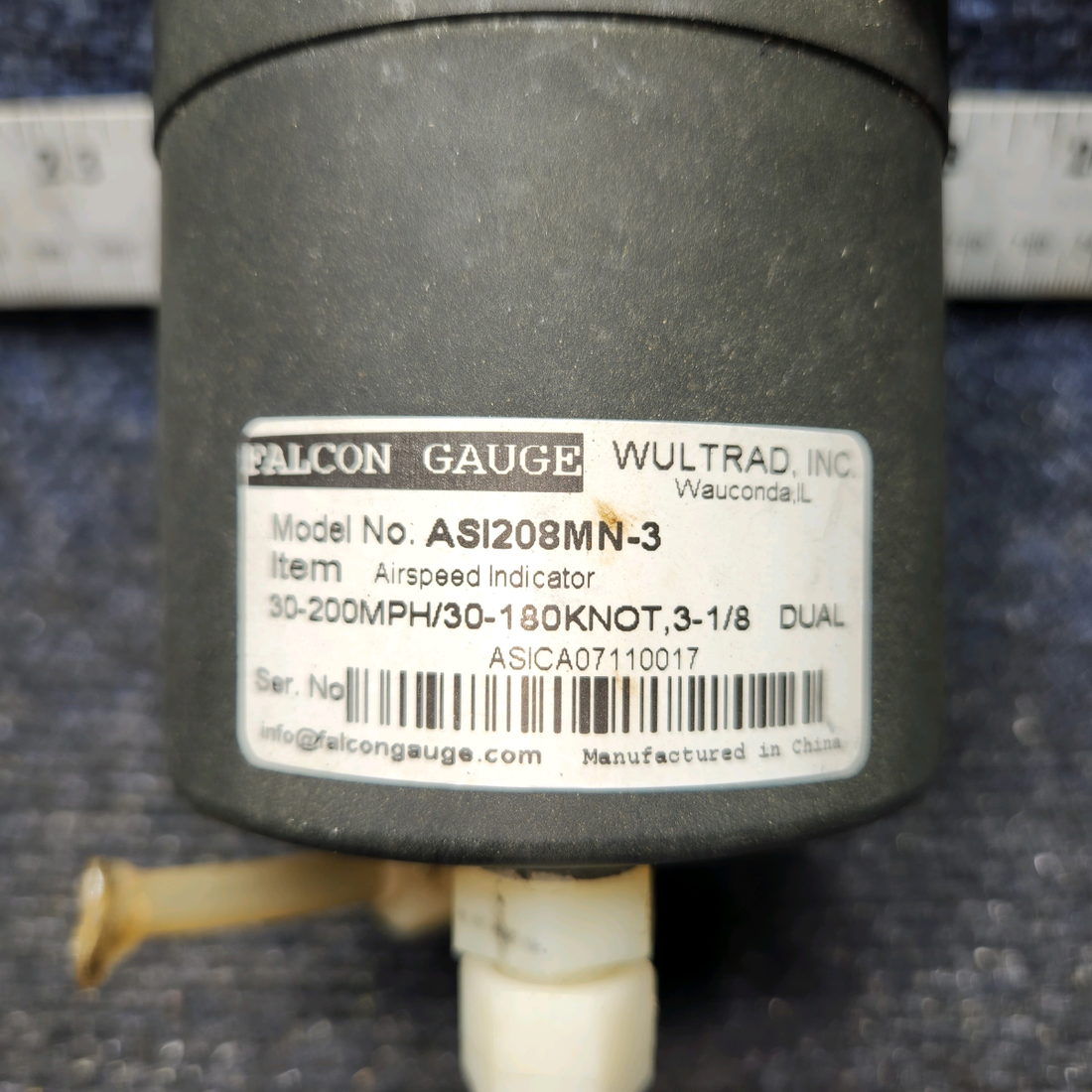 Used aircraft parts for sale, ASI208MN-3 Falcon Gauge Beechcraft C23 SUNDOWNER Dual Airspeed Indicator