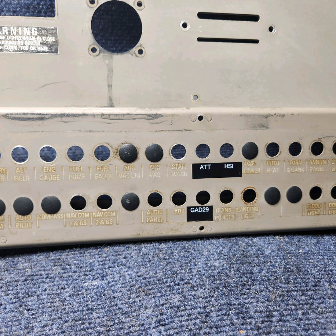 Used aircraft parts for sale, Instrument-panel PIPER PA28-161 Warrior III 1995 ALUMINUM INSTRUMENT  PANEL LH & RH