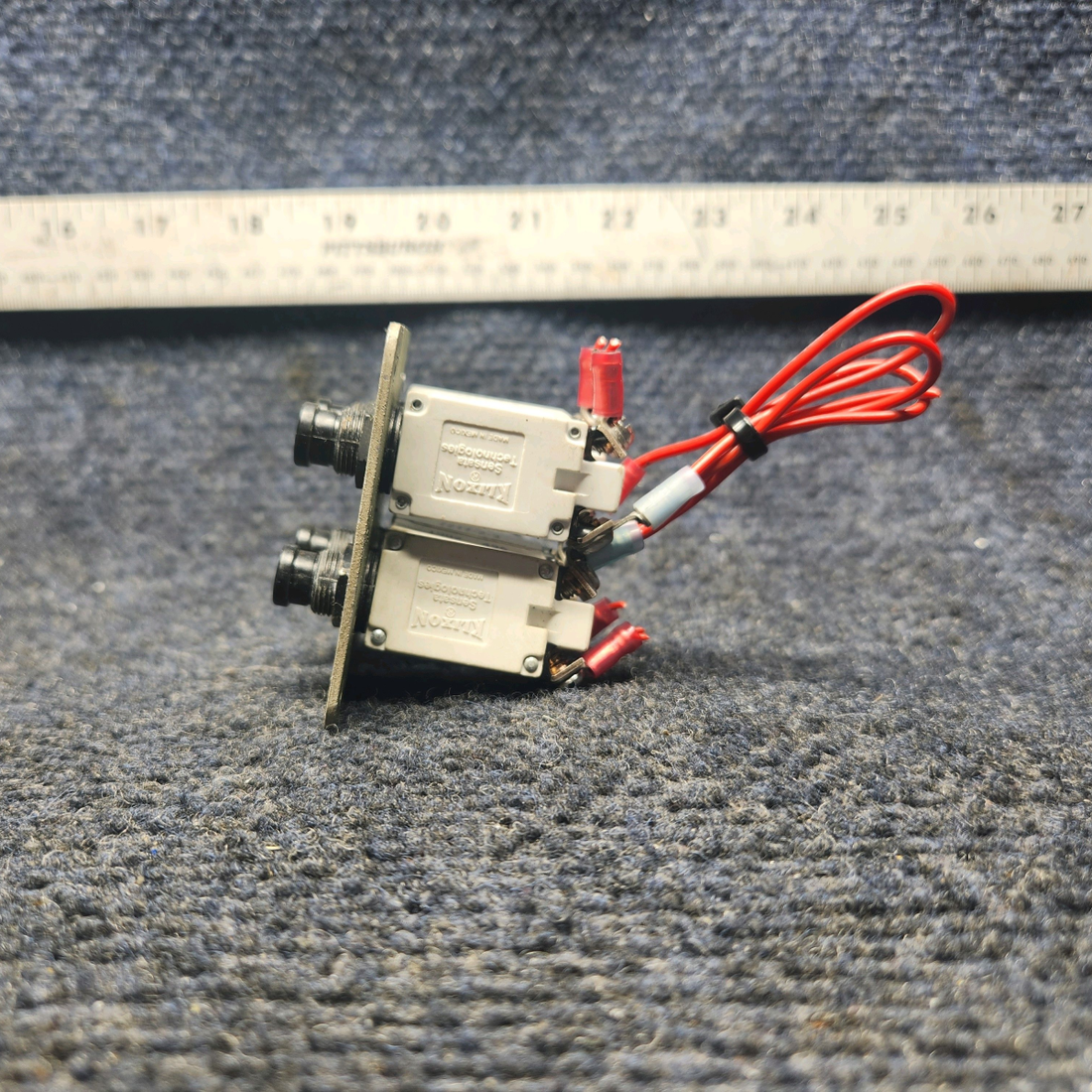 Used aircraft parts for sale, 7277-2-5 , 7277-2-3 klixon 7277 Beechcraft A23A Musketeer Custom III CIRCUIT BREAKER PUSH SWITCH (AMPS: 5 - 3) SET OF FOUR